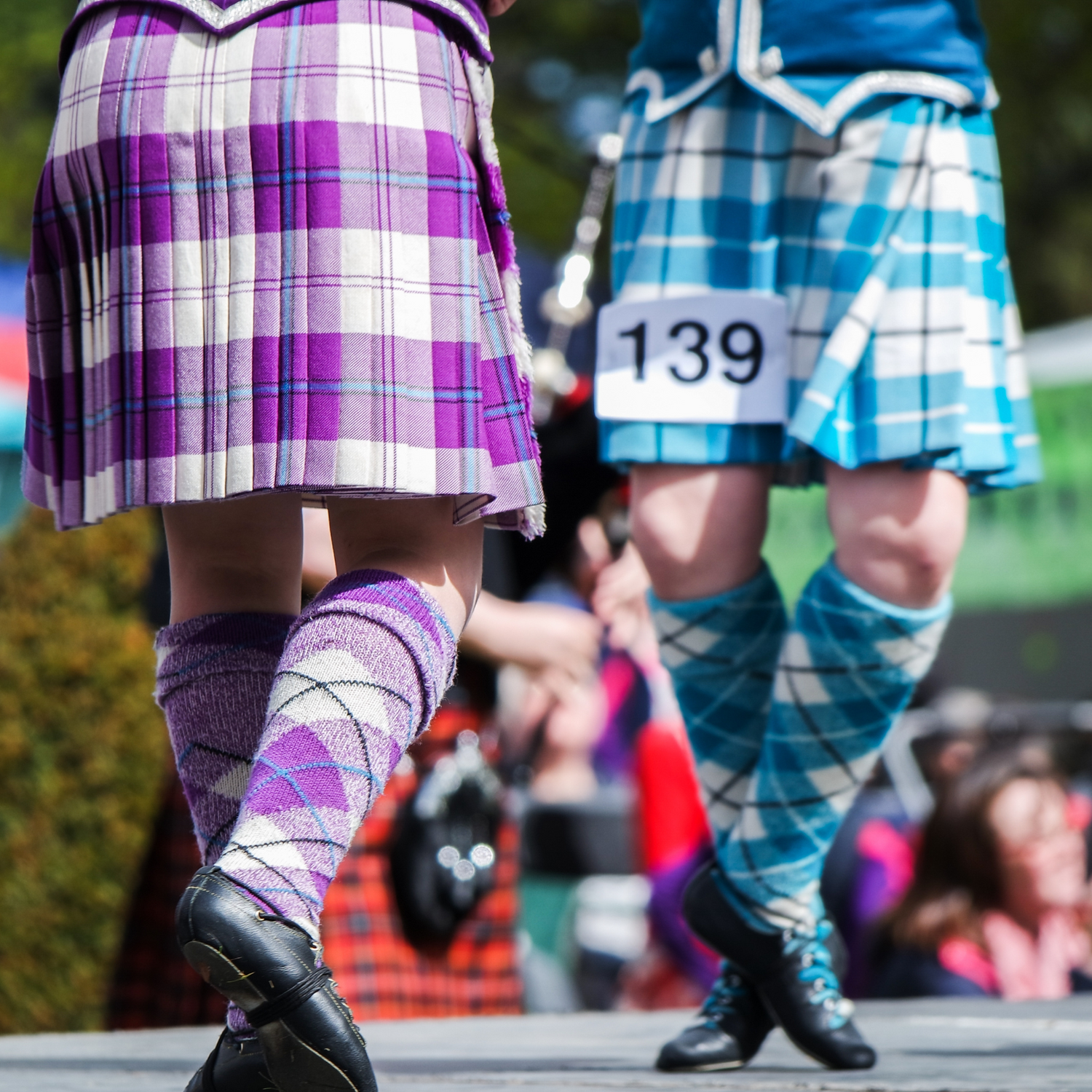 Highland dancers on a stage