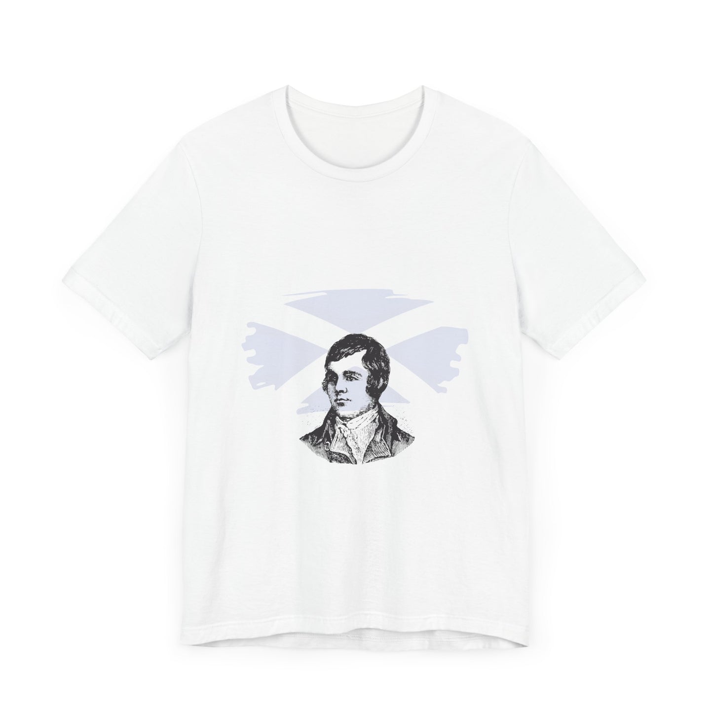 Robert Burns Scotland Flag Unisex White T-Shirt – “We’ll Tak a Cup o’ Kindness Yet”